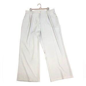 FUNYYZO Women’s High Waisted Wide Leg Trousers, Khaki Off White, XL